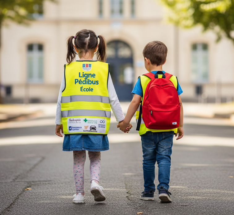 chasubles jaunes pedibus de dos gilet de securite